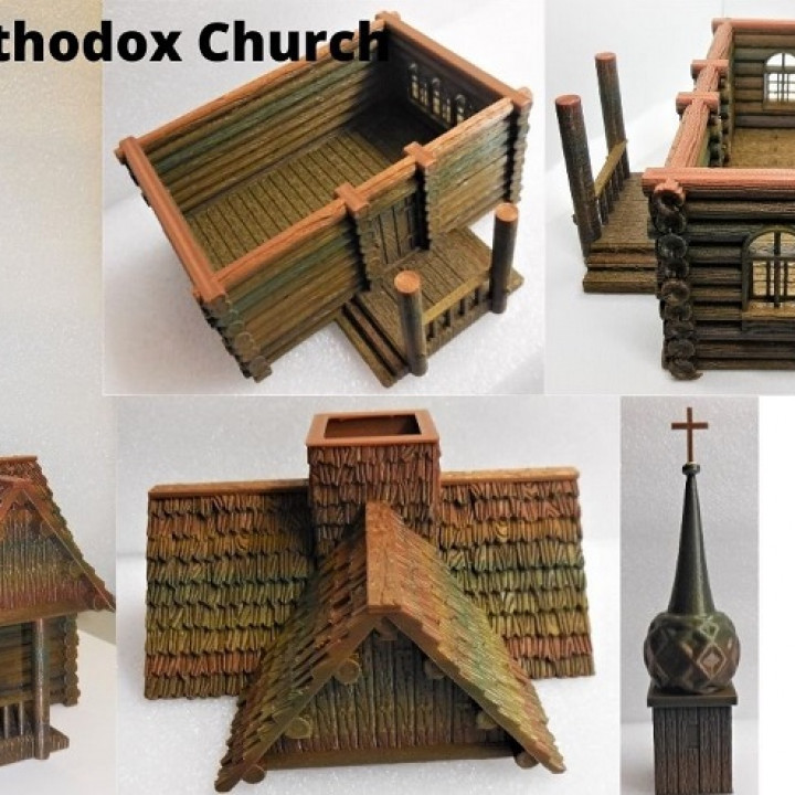 günlük Rusça kilise savaş oyunu 28mm minyatür manzara Eskice ortodoks 3D print model - Mito3D