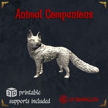 fox animal companion toys & games creature dragons dungeons fantasy mini rpg warhammer wolf miniature tabletop supports wargame 28mm dnd role-playing pathfinder 25mm woodland ttrpg crit presupported supported critgames 3d print model - Mito3D