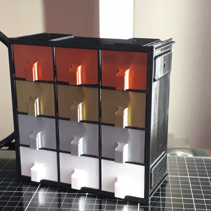 12 tiroir petit pièces cabinet 3D print model - Mito3D