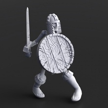 esqueleto espada escudo pre supported brinquedos jogos Morto vivo 3d print model - Mito3D