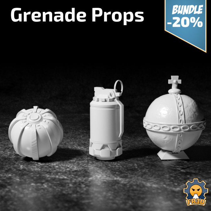 soutenir grenades paquet table citrouille cosplay grenade saint Élysée travaux 3D print model - Mito3D