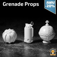 prop grenades bundle tabletop pumpkin cosplay grenade holy elysium works 3d print model - Mito3D