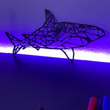géométrique requin jardin décoration facile ornement mur tiburon paré facilité geom trico géométrie sinsoportes 3d print model - Mito3D