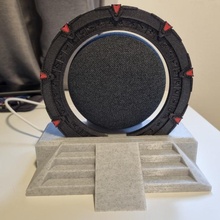 google nest mini stargate stand gadgets & electronics mount gogle 3d print model - Mito3D