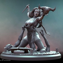 ritual - august 2020 patreon release toys & games creature female ghost monster sexy woman sorceress 10th 14th sorcerer necromancer demons 1 10 14 3d print model - Mito3D