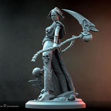 mortaya - september 2020 patreon release toys & games female grim sexy skull undead warrior woman magic death wraith scythe reaper 10th 14th 1 10 14 3d print model - Mito3D