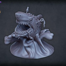megalodon toys & games boss fish pirate sea shark sword encounter dnd5e 3d print model - Mito3D