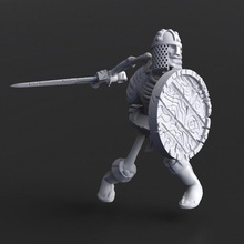 skeleton - sword & shield pre-supported toys games undead 3d print model - Mito3D