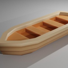 bote boat lowpoly diorama 1 64 lancha 3d print model - Mito3D