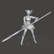 viking blue - endless fantasy tactics & nordic taskforce vikinger toys games anime female hero spear lance sentai 3d print model - Mito3D