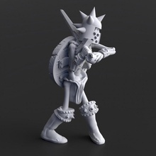 esqueleto espada escudo pre supported brinquedos jogos Morto vivo 3d print model - Mito3D