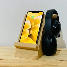 phone docking station wireless charger headphones holder gadgets & electronics iphone desk dock modern office samsung stand table wallet organizer headset night 3d print model - Mito3D