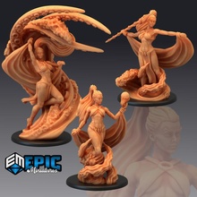 Marid Ayarlamak Su temel cin oryantal kadın Toplamak oyuncaklar oyunlar fantezi Ortaçağa ait canavar rpg Warhammer düşman masaüstü zindan 3d print model - Mito3D