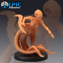 octomaid attacking octopus mermaid underwater encounter water monster toys & games fantasy female medieval rpg sword warhammer enemy tabletop dungeon dnd pathfinder npc 3d print model - Mito3D