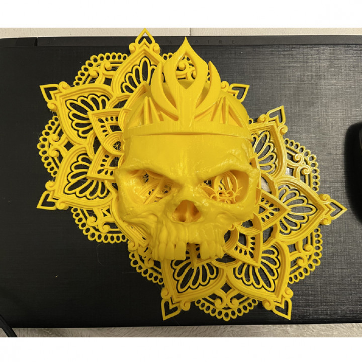 skull mandala art crown 3D print model - Mito3D