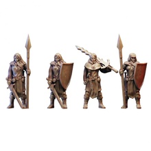 female warrior pack 2 toys & games knight spear sword woman character miniature tabletop sheld prg 3d print model - Mito3D