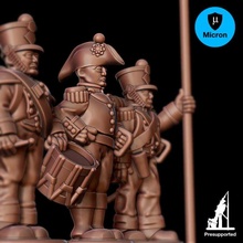 french infantry battalion command 1808-1812 toys & games standard drummer napoleonic blackpowder black powder grand armee 3d print model - Mito3D