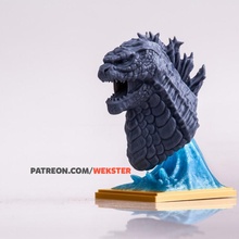 big lizzy - 2 versions fan art bust dragon dragons fantasy lizard godzilla wekster 3d print model - Mito3D