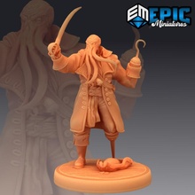 captain ahathid sea veteran mind eater pirate monster ahab toys & games fantasy medieval rpg sword warhammer enemy tabletop tentacle dungeon dnd pathfinder npc flayer 3d print model - Mito3D