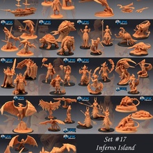inferno island set water & encounter sea volcano collection toys games fantasy medieval monster rpg warhammer enemy tabletop dungeon dnd pathfinder npc 3d print model - Mito3D