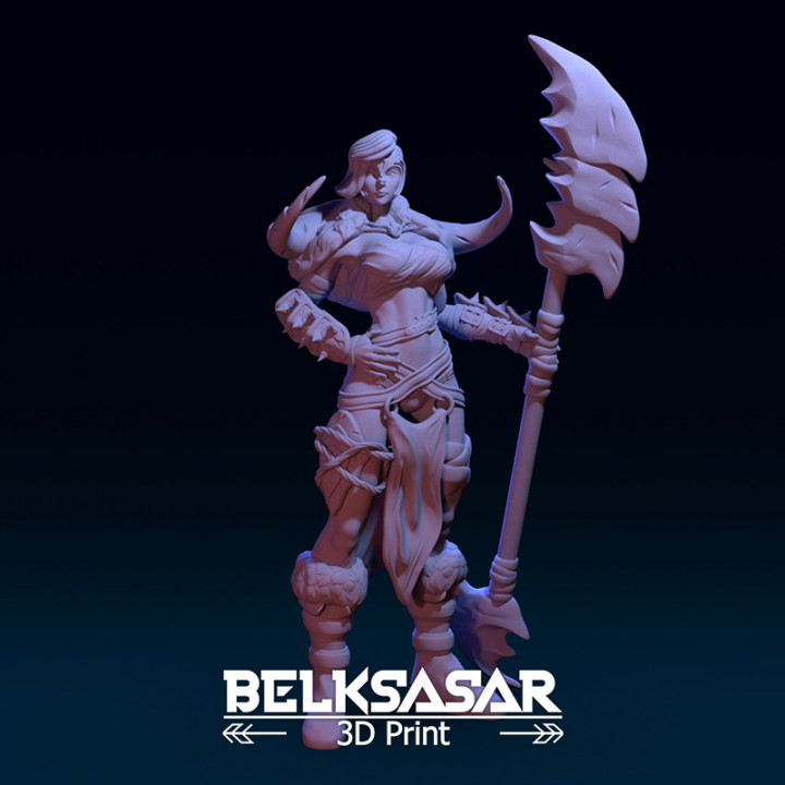 barbaro ragazza giocattoli Giochi armatura ascia tavola dettagliata fantasia femmina cavaliere realistico vichingo guerriero donna corna giochi tavolo 28mm 32mm cinghie 55mm battaglia 3D print model - Mito3D