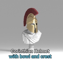 corintio casco cuenco cresta educación antiguo decoración griego guerrero Esparta Atenas penacho 3d print model - Mito3D