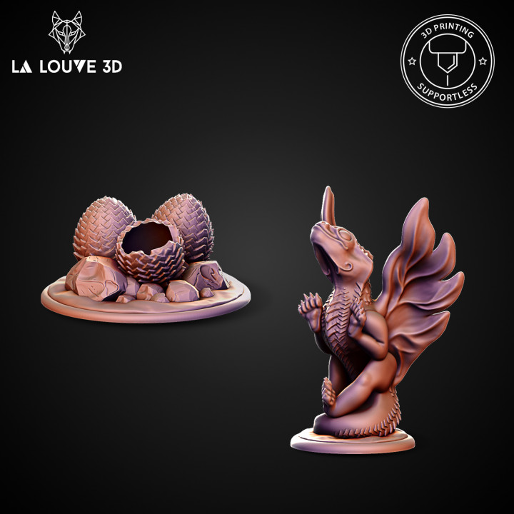 baby dragon nest toys & games creature cute monster rpg miniature tabletop minis dnd 32mm 3D print model - Mito3D