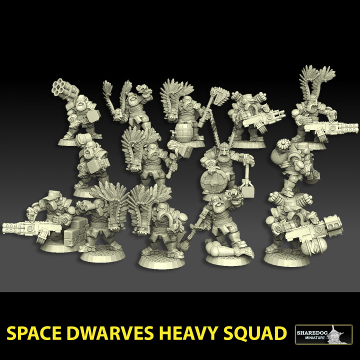 astroknight nani pesante squadra giocattoli Giochi 40k vichingo warhammer minatore nano 28mm squat berserker mercenario kharadron oldhammer devastante sharedog martello 3D print model - Mito3D