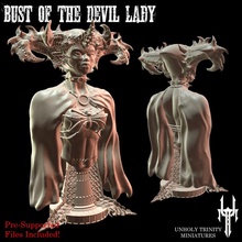 devil lady - bust lyzandrene demon decoration prop statue warrior woman evil succubus daemon ttrpg 3d print model - Mito3D