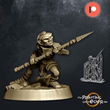 goblin spearman - presupported version toys & games fantasy fighter rpg warhammer warrior miniature lotr tabletop dnd greenskin gobbo pre-supported 3d print model - Mito3D