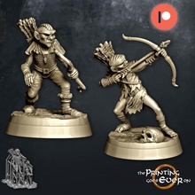 goblin archers - presupported toys & games archer arrow fantasy rpg set wargaming warhammer miniature lotr bow tabletop dnd bundle skirmish greenskin savage gobbo pre-supported 3d print model - Mito3D