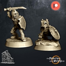 goblin fighters - presupported toys & games armor fantasy fighter rpg shield sword wargaming warhammer warrior miniature lotr tabletop sabre dnd skirmish greenskin gobbo pre-supported 3d print model - Mito3D