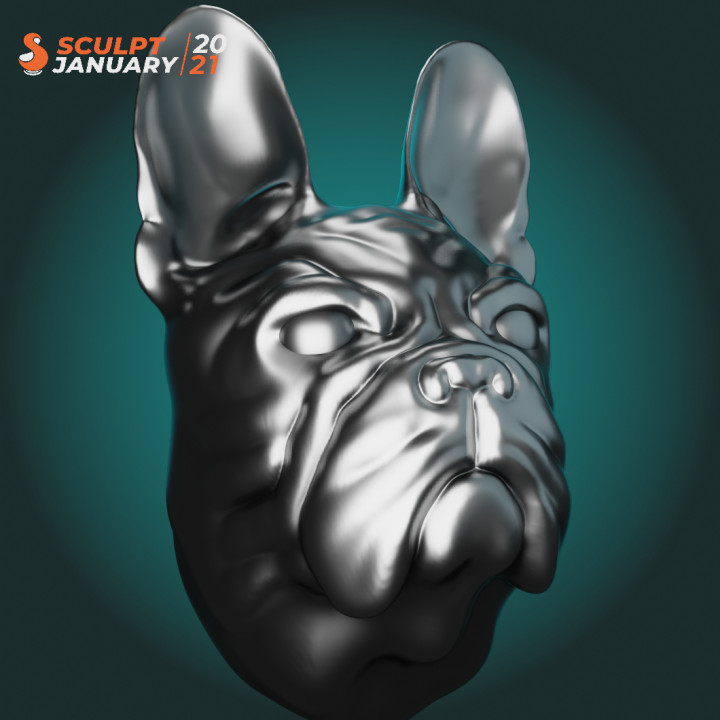 in profondità rughe 3d Stampa carina cane figura francese miniatura bulldog studio wex 3D print model - Mito3D