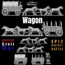 wagons - epic history battle american civil war -15mm scale toys & games figurine miniature wargame wagon chariot 15mm eskice 3d print model - Mito3D
