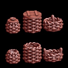 baskets basket model rpg terrain miniature d&d dnd bits scenery scatter bitz 3d print model - Mito3D