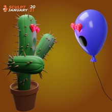 ouch 3d print cactus 3d print model - Mito3D