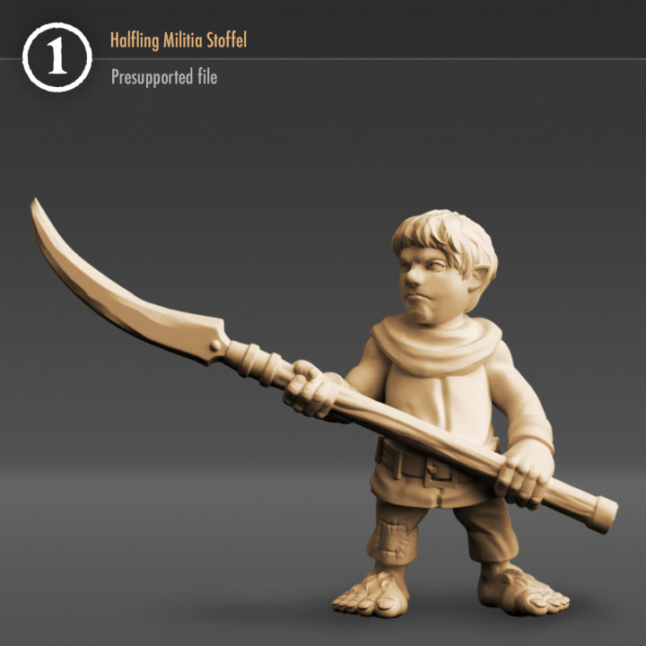 halfling militia stoffel 3D print model - Mito3D