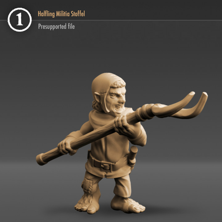 halfling milícia Stoffel 3D print model - Mito3D