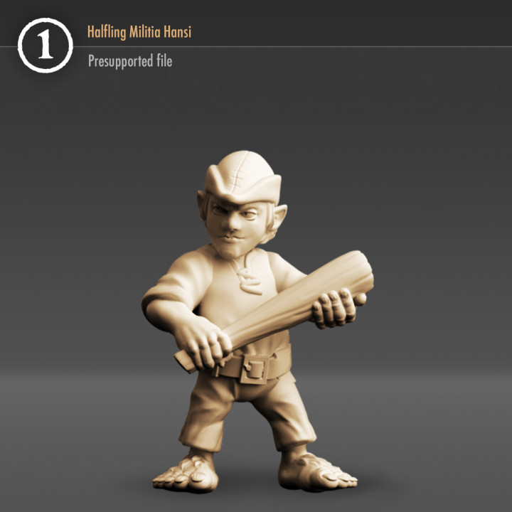 halfling militia hansi 3D print model - Mito3D