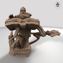 librarian ancient book wizard magic books library candles candlekeep 3d print model - Mito3D