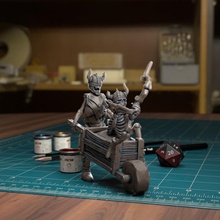 carriola scheletri pre supported negozio fantasia miniature non morti warhammer cos scolpire 32mm skelebobs 3d print model - Mito3D
