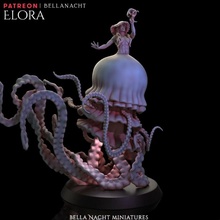 elora elegante ragazza mostro oceano mare acqua donna mostri tentacolo tentacoli Medusa in profondità gelatina 3d print model - Mito3D