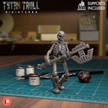skeleton axeman pre-supported dungeons fantasy undead minis patreon 32mm presupported dragosn 3d print model - Mito3D