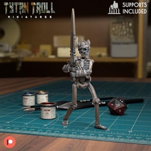 skeleton 2h sword pre-supported fantasy miniatures undead sculpting 32mm presupported 3d print model - Mito3D