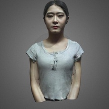wyx black hair mesh pop body girl scanned 3d print model - Mito3D