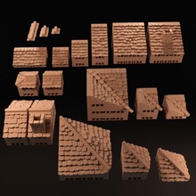 tavern roof building tiles - openlock modular terrain toys & games house medieval tile scenery details inn magnetizable 3d print model - Mito3D