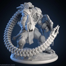 tentáculo assalto ciborgue tampo mesa robô scifi cyberpunk 3d print model - Mito3D