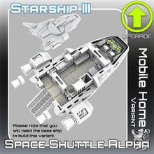 space shuttle alpha mobile variant toys & games miniatures sci-fi star terrain war scifi tabletop starship landing 28mm hangar openlock traveller danger starfinder traveler 3d print model - Mito3D