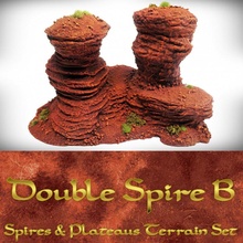 double spire spires plateaus terrain set toys & games fantasy rpg wargaming warhammer supportless scifi dnd scatter plateau ageofsigmar terrainify 3d print model - Mito3D