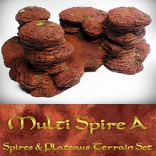 multi spire spires plateaus terrain set toys & games fantasy rpg wargaming warhammer supportless scifi dnd scatter ageofsigmar 3d print model - Mito3D